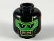 Lot ID: 243355537  Part No: 3626cpb2504  Name: Minifigure, Head Green Luchador Mask, Black Eyes, Medium Nougat Mouth Pattern - Hollow Stud