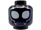 Part No: 3626cpb3265  Name: Minifigure, Head Alien Mask with White Eyes and Silver and Dark Purple Outlines Pattern - Hollow Stud