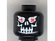 Part No: 3626pb0233  Name: Minifigure, Head Skull Evil with Eyebrows, White Print, Red Eyes Pattern (Super Ice Drone)