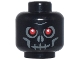 Part No: 3626pb0270  Name: Minifigure, Head Skull with Red Eyes, Dark Bluish Gray Eye Shadow, Cheek Lines, Mouth and Nostrils, Furrowed Brow, Evil Grin Pattern