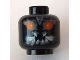 Part No: 3626pb0449  Name: Minifigure, Head Alien with Red Eyes and White Fangs Pattern