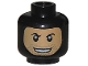 Part No: 3626pb0664  Name: Minifigure, Head Balaclava with Nougat Face, Black Eyebrows, Stubble, and Open Mouth Smile with Teeth Pattern