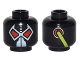 Part No: 3626pb0701  Name: Minifigure, Head Alien with Wrestler Mask with Large Red Eyes, Lime Hose on Back Pattern (Bane)