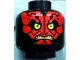 Part No: 3626pb0722  Name: Minifigure, Head Alien with SW Darth Maul Red Face with Tattoos, Yellow Eyes, Angry Open Mouth with Tan Teeth Pattern