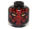 Part No: 3626pb0982  Name: Minifigure, Head Alien with SW Darth Maul, Red Face and Narrowed Eyes Pattern