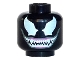 Part No: 3626pb1066  Name: Minifigure, Head Alien Large White Eyes and Wide Open Mouth Smile with Sharp Teeth Together Pattern