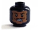Part No: 3626pb1372  Name: Minifigure, Head Balaclava, Nougat Face with Bared Teeth, Black Thin Moustache Pattern