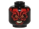 Part No: 3626pb1443  Name: Minifigure, Head Alien with SW Darth Maul, Red Face, Evil Smile Pattern