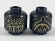 Part No: 3626pb2114  Name: Minifigure, Head Mask Gold Eyes and Details Pattern