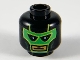 Part No: 3626pb2504  Name: Minifigure, Head Green Luchador Mask, Black Eyes, Medium Nougat Mouth Pattern