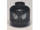 Part No: 3626pb2577  Name: Minifigure, Head Alien with Spider-Man Dark Bluish Gray Webbing, Dark Silver Goggles, Large Silver Eyes with Reflections Pattern