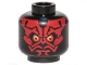 Part No: 3626pb2594  Name: Minifigure, Head Alien with SW Darth Maul, Red Face, Eyes with Pupils, Neutral Pattern