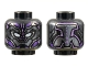 Part No: 3626pb2851  Name: Minifigure, Head Mask with White Eye Holes, Dark Silver Armor Plates, Dark Purple, Lavender and Silver Trim Pattern