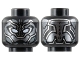 Part No: 3626pb3132  Name: Minifigure, Head Mask with White Eye Holes, Dark Silver Armor Plates, Dark Bluish Gray and Silver Trim Pattern