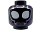 Part No: 3626pb3265 Name: Minifigure, Head Alien Mask with Large White Eyes, Dark Purple and Silver Trim, Whiskers Pattern Part No: 3626pb3265 Name: Minifigure, Head Alien Mask with Large White Eyes, Dark Purple and Silver Trim, Whiskers Pattern