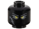 Part No: 3626pb3429  Name: Minifigure, Head Dark Bluish Gray Eyebrows, Eye Shadow and Scar, Yellow Eyes with Silver Outline Pattern