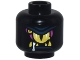 Part No: 3626pb3519  Name: Minifigure, Head Alien Yellow and Magenta Eyes and Fangs, Dark Blue Eyelid and Lip, White Drool Pattern