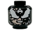 Part No: 3626pb4054  Name: Minifigure, Head Male Mask, Large White Eyes and Letter A on Forehead, Dark Red Symbiote Marks, Light Nougat Face Patches Pattern (Venomized Captain America)