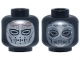 Part No: 3626pb4068  Name: Minifigure, Head Dual Sided Silver Mask, Angled Eyes and Copper Markings / Oval Eyes and Dark Silver Background Pattern (HP Death Eater)