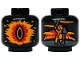 Part No: 3626pb4151  Name: Minifigure, Head without Face with Eye of Sauron in Orange and Red Flames, King Theoden with Sword and Horse Pattern (Palantír, Palantir)