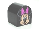 Part No: 3664pb17  Name: Duplo, Brick 2 x 2 x 2 Slope Curved Double with Minnie Mouse Pattern