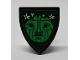 Part No: 3846pb048  Name: Minifigure, Shield Triangular  with Te Fiti Green Face and White Flowers Pattern (Sticker) - Set 41150
