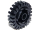 Part No: 3941c01  Name: Brick, Round 2 x 2 with Axle Hole with Black Tire 24mm D. x 8mm Offset Tread - Interior Ridges (3941 / 3483)