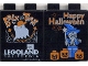 Part No: 4066pb004  Name: Duplo, Brick 1 x 2 x 2 with Halloween 2001 Brick or Treat / Happy Halloween Pattern (Legoland Logo)