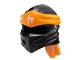 Part No: 40925pb28  Name: Minifigure, Headgear Ninjago Wrap Type 4 with Molded Orange Headband and Printed White Ninjago Logogram Letter C Pattern