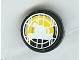 Part No: 4150pb053  Name: Tile, Round 2 x 2 with Headlamp Yellow and Black Pattern (Sticker) - Set 8277