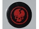 Lot ID: 373215987  Part No: 4150pb087  Name: Tile, Round 2 x 2 with Ninjago Cracked Red Skull in Red Circle on Black Background Pattern (Sticker) - Set 2259