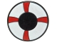 Part No: 4150px34  Name: Tile, Round 2 x 2 with Red and White Life Preserver, Curved Bands Pattern