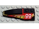 Part No: 41748pb014  Name: Wedge 6 x 2 Left with Red/Yellow/White Flame and 99 Pattern
