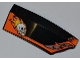 Part No: 41749pb013  Name: Wedge 8 x 3 x 2 Open Right with Headlights, Skull and Yellow Flames Pattern (Stickers) - Set 7971