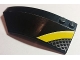 Part No: 41750pb021  Name: Wedge 8 x 3 x 2 Open Left with Thick Curved Yellow Line and Gray and White Grid Pattern (Sticker) - Set 8166