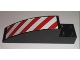 Part No: 41766pb01L  Name: Slope, Curved 8 x 2 x 2 with 4 Recessed Studs with Red and White Danger Stripes Pattern Left (Sticker) - Set 7632