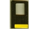 Part No: 4181pb007  Name: Door 1 x 4 x 5 Train Left, Thin Support at Bottom with Yellow Stripe Pattern (Sticker) - Set 5542