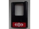 Part No: 4182pb038  Name: Door 1 x 4 x 5 Train Right, Thin Support at Bottom with Train Logo White on Red Background Pattern (Sticker) - Set 60026