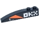 Part No: 42022pb48R  Name: Slope, Curved 6 x 1 with 2 Studs with White 'OKX' and 'FAI rent-a-jet' Logos and Orange Triangle Pattern Model Right Side (Sticker) - Set 77251