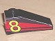 Part No: 4286pb006  Name: Slope 33 3 x 1 with Yellow Number 8 on Red Stripes Pattern Model Right Side (Sticker) - Set 8818
