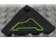 Part No: 43708pb05L  Name: Wedge 4 x 4 (Slope 18 Corner) with Lime Circuitry Pattern Model Left Side (Sticker) - Set 7713