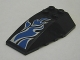 Part No: 43712pb001  Name: Wedge 6 x 4 Triple Curved with Blue and White Flames Pattern (Sticker) - Set 7045