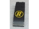Part No: 44126pb033  Name: Slope, Curved 6 x 2 with Yellow 'R' in Yellow Circle Pattern (Sticker) - Set 8161