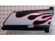 Part No: 44350pb026  Name: Technic, Panel Fairing #20 Large Long, Small Hole, Side A with White Flames with Red Border Pattern (Sticker) - Set 8682