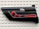 Part No: 44351pb010  Name: Technic, Panel Fairing #21 Large Long, Small Hole, Side B with Red / Black Diagonal Stripe Bent Pattern (Sticker) - Set 8285