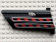 Part No: 44351pb011  Name: Technic, Panel Fairing #21 Large Long, Small Hole, Side B with Red / Black Diagonal Stripes Pattern (Sticker) - Set 8285