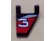 Part No: 44676pb003R  Name: Flag 2 x 2 Trapezoid with White Stylized Number 3 on Black, Red, and Silver Background Pattern Model Right Side (Sticker) - Set 8381