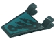 Part No: 44676pb067R  Name: Flag 2 x 2 Trapezoid with Black Scales and Spots on Dark Turquoise Background Pattern Model Right Side (Sticker) - Set 71755