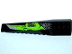 Part No: 45301pb007L  Name: Wedge 16 x 4 Triple Curved with Reinforcements with Silver Circuitry and Lime Panel with Blade Pattern Model Left Side (Sticker) - Set 8104