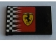 Part No: 4533pb017L  Name: Container, Cupboard 2 x 3 x 2 Door with Checkered Flag and Ferrari Logo Pattern Left (Sticker) - Sets 8144 / 8185
